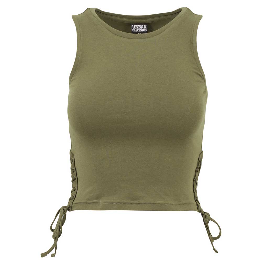 Urban Classics - Lace Up Crop top - Vert